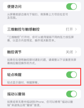 伊州苹果授权维修站分享iPhone轻点无法唤醒怎么办 