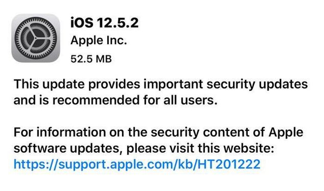 伊州苹果手机维修分享iOS12.5.2发布，建议所有老苹果用户安装 